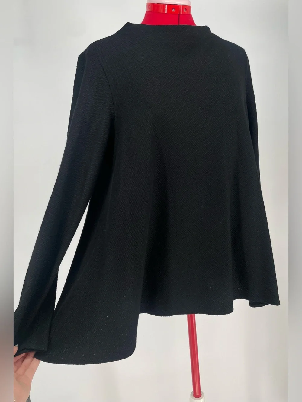 Elemente Clemente Black Swing Style Wool Cotton Blend Sweater Long Sleeve Top